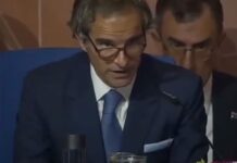 Director general de la Agencia Internacional de Energía Atómica, Rafael Grossi, encabeza un minuto de silencio por el presidente iraní Raisi y el canciller Abdollahian en la Conferencia Internacional sobre Seguridad Nuclear