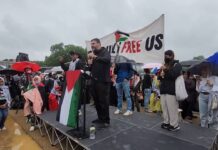 Marcha por la Nakba en Washington D.C.: “Nuestra lucha no es sobre un alto al fuego, derechos civiles, crisis humanitaria o paz, es para derrotar al imperialismo a través de la Intifada, recuperar nuestra tierra; ¡No queremos dos Estados, estamos recuperando el del 48!”