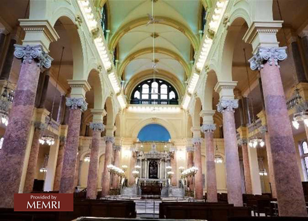 La sinagoga restaurada (Fuente: Al-Masri Al-Yawm, Egipto, 12 de enero, 2020)