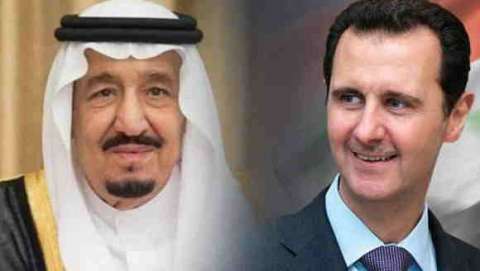  El rey saudita Salman bin Abdulaziz Al Saud (izquierda) y el presidente sirio Assad (Fuente: Raialyoum.com, 3 de mayo, 2021)