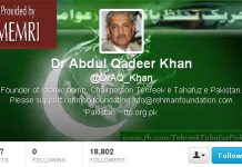 Na Twitterze pakistański naukowiec nuklearny dr Abdul Qadeer Khan usprawiedliwia ataki na Amerykę, propaguje globalny islamizm i zbrojenie talibów, by mogli zestrzelić drony USA