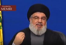 Libański dziennikarz: Liban potrzebuje zakończenia irańskiego patronatu, nie zaś porad Nasrallaha o walce z koronawirusem Hassan Nasrallah wygłasza mowę 13 marca 2020 (Źródło: Alahdenews.com.lb)