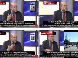 Mahmoud Al-Habbasz, doradca prezydenta Autonomii Palestyńskiej, Abbasa: Herzl chciał wysłać Palestyńczyków do Afryki, by pożarły ich dzikie bestie; Żydzi nie mają żadnego związku z Palestyną ani z rasą semicką