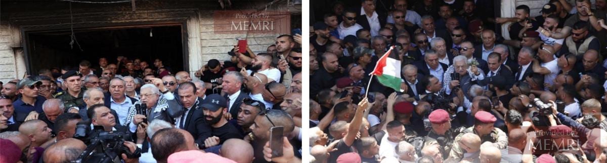 'Abbas' visit to the Jenin refugee camp (Source: Wafa.ps, July 12, 2023)